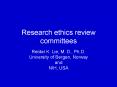 Research ethics review committees PowerPoint PPT Presentation