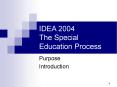 IDEA 2004 The Special Education Process PowerPoint PPT Presentation