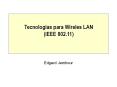 Tecnologias para Wireles LAN (IEEE 802.11) PowerPoint PPT Presentation