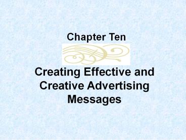 Creating Effective and Creative Advertising Messages
