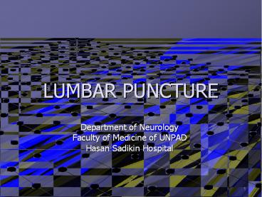 LUMBAR PUNCTURE