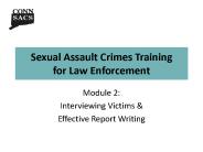 Sexual Assault Crimes Training for Law Enforcement