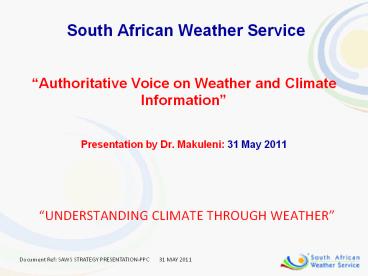 South African Weather Service  