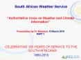 South African Weather Service   PowerPoint PPT Presentation