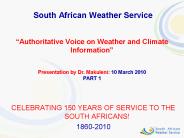 South African Weather Service  
