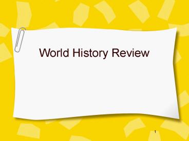 World History Review