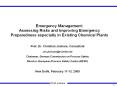 Emergency Management: Assessing Risks and Improving Emergency Preparedness especially in Existing Chemical Plants PowerPoint PPT Presentation