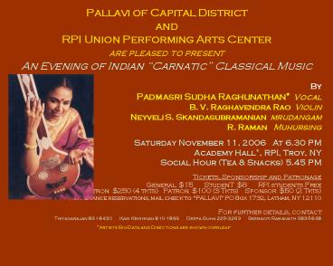 Padmasri Sudha Raghunathan* Vocal