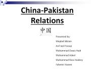 China-Pakistan Relations