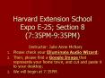 Harvard Extension School Expo E-25; Section 8 (7:35PM-9:35PM) PowerPoint PPT Presentation