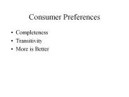 Consumer Preferences