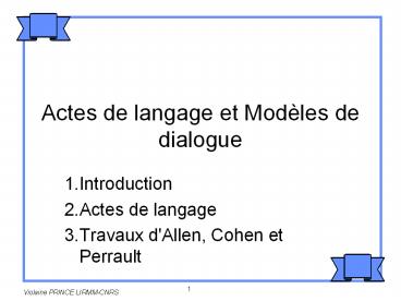 Actes de langage et Mod
