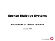 Spoken Dialogue Systems