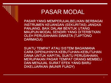 PASAR MODAL