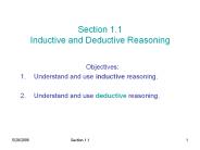 Section 1.1 Inductive and Deductive Reasoning