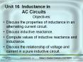Unit 16 Inductance in        AC Circuits PowerPoint PPT Presentation