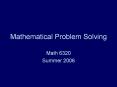 Mathematical Problem Solving PowerPoint PPT Presentation