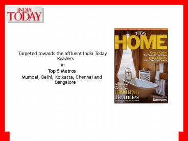 Targeted towards the affluent India Today Readers