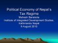Political Economy of Nepal PowerPoint PPT Presentation