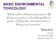 BASIC ENVIRONMENTAL TOXICOLOGY