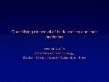 Quantifying dispersal of bark beetles and their predators