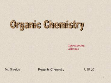 Organic Chemistry