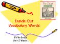 Inside Out Vocabulary Words PowerPoint PPT Presentation