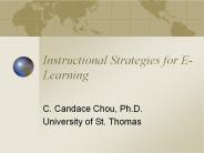 Instructional Strategies for E-Learning