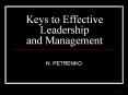 Keys to Effective Leadership and Management PowerPoint PPT Presentation