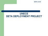 UNECE DETA DEPLOYMENT PROJECT
