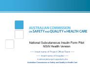 National Subcutaneous Insulin Form Pilot NSW Health Version