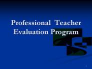 Professional Teacher Evaluation Program