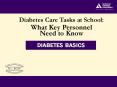 Diabetes Care Tasks at School: PowerPoint PPT Presentation