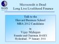 Microcredit is Dead: Long Live Livelihood Finance PowerPoint PPT Presentation