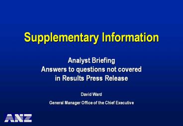 1998 Final Results Presentation Analysts