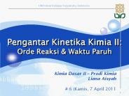 Pengantar Kinetika Kimia II: Orde Reaksi