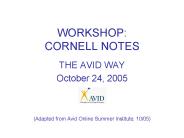 WORKSHOP:  CORNELL NOTES