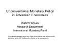Unconventional Monetary Policy in Advanced Economies PowerPoint PPT Presentation