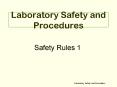 Safety Rules PowerPoint PPT Presentation