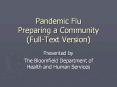 Pandemic Flu Preparing a Community (Full-Text Version) PowerPoint PPT Presentation