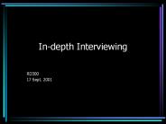 In-depth Interviewing