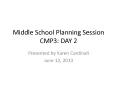 Middle School Planning Session CMP3: DAY 2 PowerPoint PPT Presentation