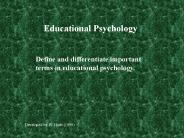 Educational Psychology: Definitions