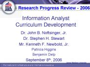 Information Analyst Curriculum Development