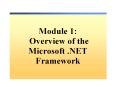 Module 1: Overview of the Microsoft .NET Framework PowerPoint PPT Presentation
