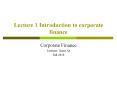 Lecture 1 Introduction to corporate finance PowerPoint PPT Presentation