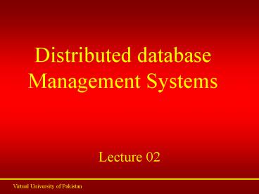 PPT – Distributed database Management Systems PowerPoint presentation ...