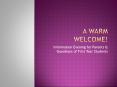 A Warm Welcome! PowerPoint PPT Presentation