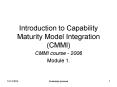 Introduction to Capability Maturity Model Integration (CMMI) PowerPoint PPT Presentation