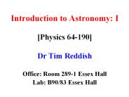 Introduction to Astronomy: I